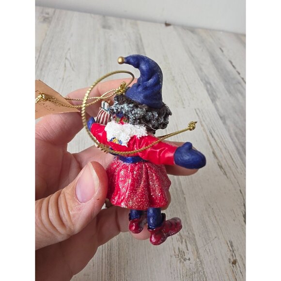 Drolleries d henderson elf stocking glitter ornament demdaco 2003 Xmas tree - Picture 7 of 10